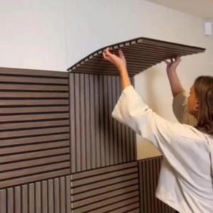 3D Wood Wall Panel Covering Felt-MDF heat and sound insulation-adhesive-wall relief decor-wall panels-acoustic wall panel Livingroom decor