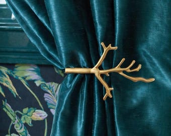 Sujetador de cortinas de ramas hecho a mano, soporte para cortinas moderno y minimalista, decoración rústica para el hogar.