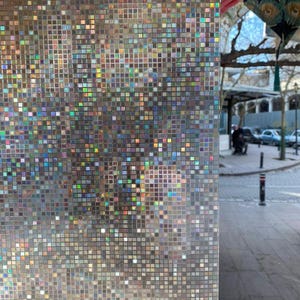 Aurora Rainbow Privacy Raamfolie, Iriserende Mozaïek Glasfolie, Regenboog Prisma Raambekleding, Verwijderbare Statische Hechting, UV-werende Decoratie