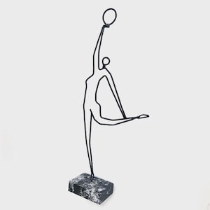 Metal Tabletop Decor Wire Art Minimalist Abstract Style, Metal Decor, Office Decor Gift Women's artistic gymnastics, Bending Wire Handmade