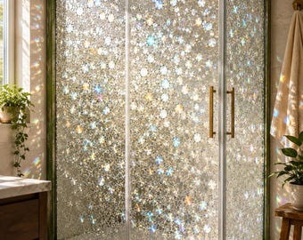 Película estática para ventanas Rainbow Pebble, cubierta de vidrio para privacidad, adhesivo esmerilado removible para ventanas, película para ventanas de baño, decoración con bloqueo UV