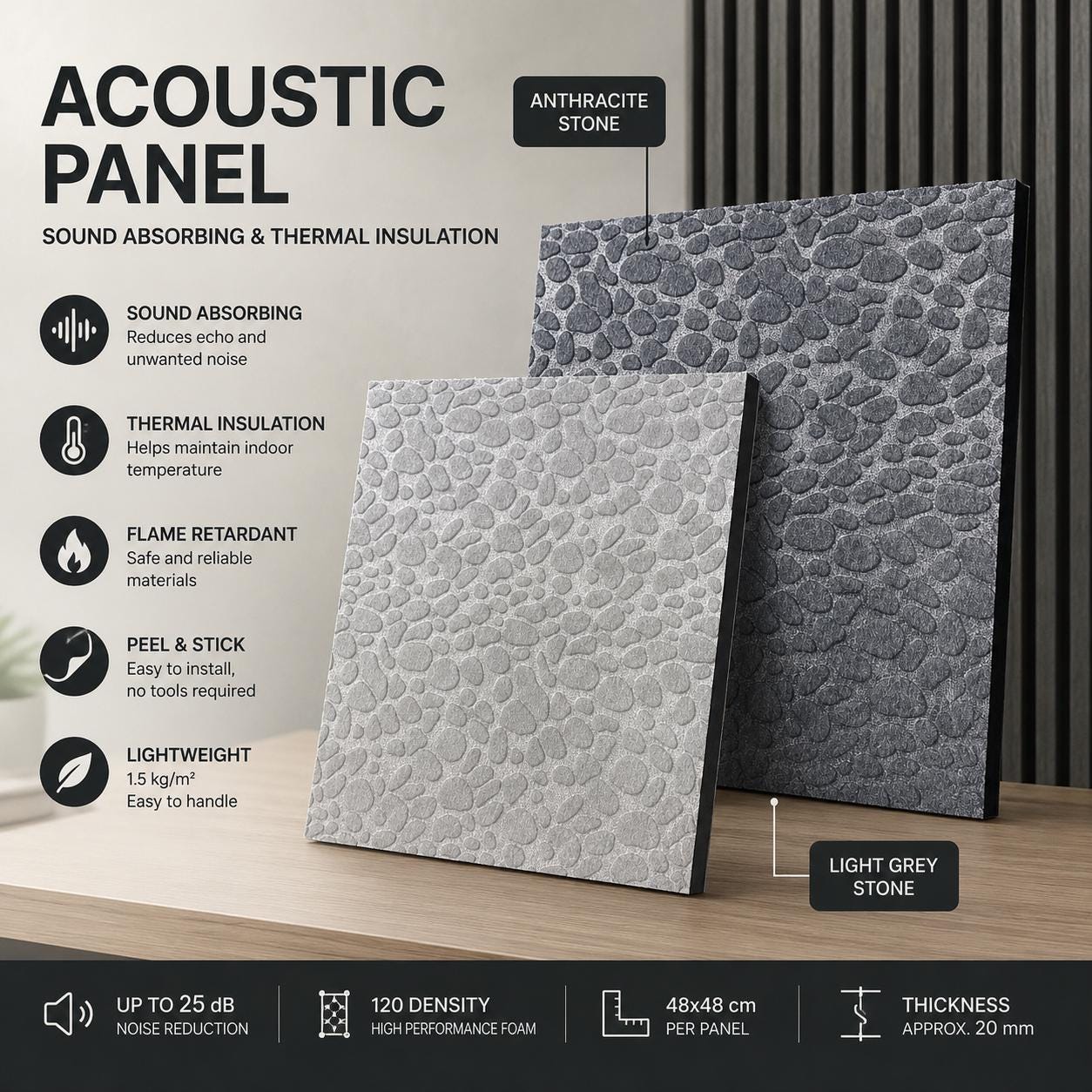 Acoustique Panneaux De Mousse, Soi Adhésif Haute Densité Insonoriser Acoustique Panneaux De Mousse, Soi Adhésif Haute Densité Insonoriser