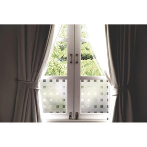 Película adhesiva estática cuadrada para ventanas, película de privacidad esmerilada para ventanas, película de vidrio con rejilla moderna, revestimiento para ventanas, película para vidrio de baño, cocina y oficina.