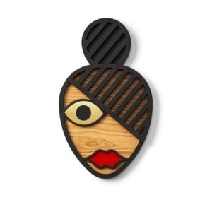 African Face Art for wall Wall Decor Wooden Modern Abstract Wooden Wall Wooden   - Geometric Face Art - Handmade Home Decorative object