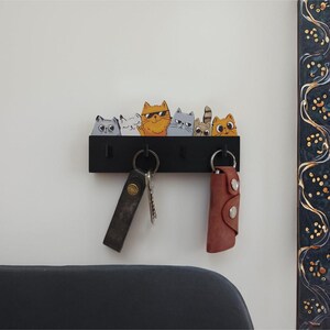 3D CUTE CATS House Key Holder for Home Entryway Organizer Key House ...