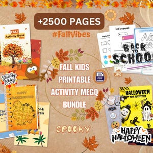 Fall Kids Activities Bundle,Printable Activity bundle,Autumn Activities,cozy vibes of fall,printable activity bundle,seasonal funactivities