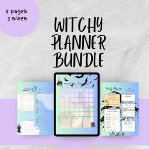 Kawaii Witchy Digital Planner | Kawaii, Witch, Weekly, Daily Planner | Budget Planner, Meal Planner, Student Planner | Witchy Journal, cute