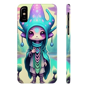 Kawaii Alien Phone Case, Cute Phone Case, iPhone Max, Slim Case, iPhone Mini, Cute Phone Case, Pastel Phone Case, Halloween Christmas,Cosmic