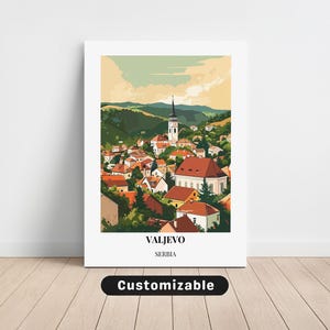 Valjevo, Serbien Reise Leinwand, Valjevo, Serbien Reiseplakat, Individuelle Leinwand, Poster Wandkunst, Reisekunst, Digitaler Download