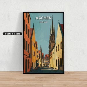 Aachen, Germany Travel poster , Aachen, Germany Travel poster , Custom poster , Poster Wall Art , Travel Art , Digital download