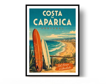 Costa da Caparica Poster, Costa da Caparica Print, Travel Poster, Portugal Poster, Wall Decor