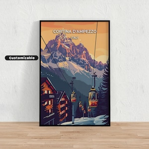 Cortina D&#39;Ampezzo, Italy Travel poster, Cortina D&#39;Ampezzo, Italy Travel poster, Custom poster, Poster Wall Art, Travel Art, Digital download