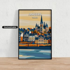 Angers, France Travel poster , Angers, France Travel poster , Custom poster , Poster Wall Art , Travel Art , Digital download