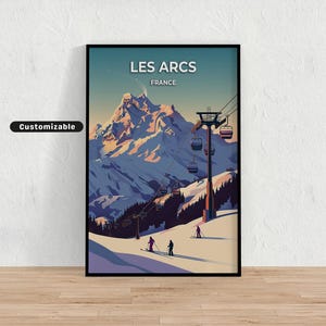 Les Arcs, France Travel poster , Les Arcs, France Travel poster , Custom poster , Poster Wall Art , Travel Art , Digital download