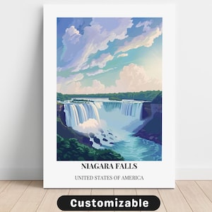 Niagara Falls, USA Travel Canvas , Niagara Falls, USA Travel poster , Custom Canvas , Poster Wall Art , Travel Art , Digital download