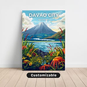 Davao City, Philippines Travel Canvas , Davao City, Philippines Travel poster , Custom Canvas, Poster Wall Art, Travel Art, Digital download