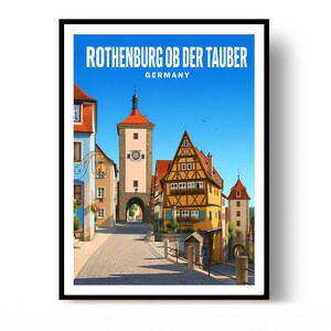 Pôster de Rothenburg ob der Tauber, Impressão de Rothenburg ob der Tauber, Pôster de Viagem, Pôster da Alemanha, Decoração de Parede