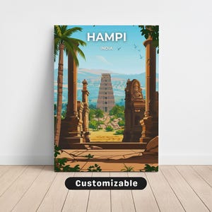 Hampi, India Travel Canvas , Hampi, India Travel poster , Custom Canvas , Poster Wall Art , Travel Art , Digital download