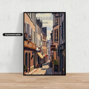 Rennes, France Travel poster , Rennes, France Travel poster , Custom poster , Poster Wall Art , Travel Art , Digital download