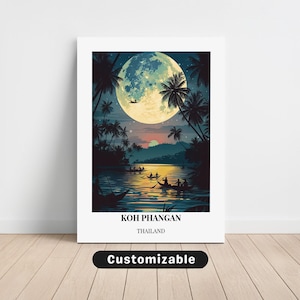 Koh Phangan, Thailand Travel Canvas , Koh Phangan, Thailand Travel poster , Custom Canvas , Poster Wall Art , Travel Art , Digital download