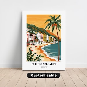 Puerto Vallarta, Mexico Travel Canvas , Puerto Vallarta, Mexico Travel poster, Custom Canvas , Poster Wall Art, Travel Art, Digital download