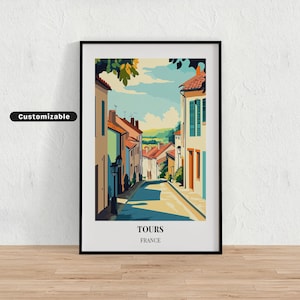 Tours, France Travel poster , Tours, France Travel poster , Custom poster , Poster Wall Art , Travel Art , Digital download