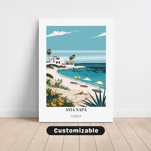 Ayia Napa, Cyprus Travel Canvas , Ayia Napa, Cyprus Travel poster , Custom Canvas , Poster Wall Art , Travel Art , Digital download