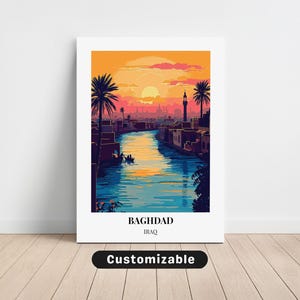 Baghdad, Iraq Travel Canvas , Baghdad, Iraq Travel poster , Custom Canvas , Poster Wall Art , Travel Art , Digital download
