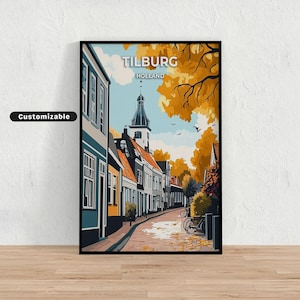 Tilburg, Holland Reiseplakat, Tilburg, Holland Reiseplakat, individuelles Plakat, Poster Wandkunst, Reisekunst, digitaler Download