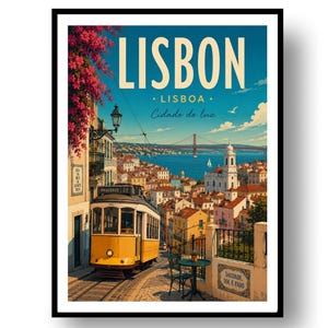 Lisbon Travel Poster Print, Wall Decor