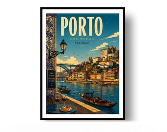 Porto Poster, Porto Print, Travel Poster, Portugal Poster, Wall Decor