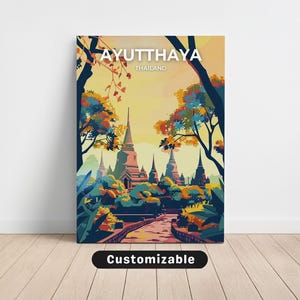 Ayutthaya, Thailand Travel Canvas , Ayutthaya, Thailand Travel poster , Custom Canvas , Poster Wall Art , Travel Art , Digital download