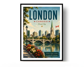 London Poster, London Print, Travel Poster, Canada Poster, Wall Decor