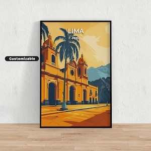 Lima, Peru Travel poster , Lima, Peru Travel poster , Custom poster , Poster Wall Art , Travel Art , Digital download