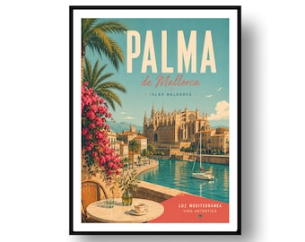 Palma Reise Poster Druck, Wand Dekoration