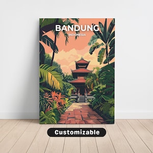 Bandung, Indonesia Travel Canvas , Bandung, Indonesia Travel poster , Custom Canvas , Poster Wall Art , Travel Art , Digital download