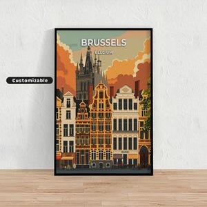 Brussels, Belgium Travel poster , Brussels, Belgium Travel poster , Custom poster , Poster Wall Art , Travel Art , Digital download