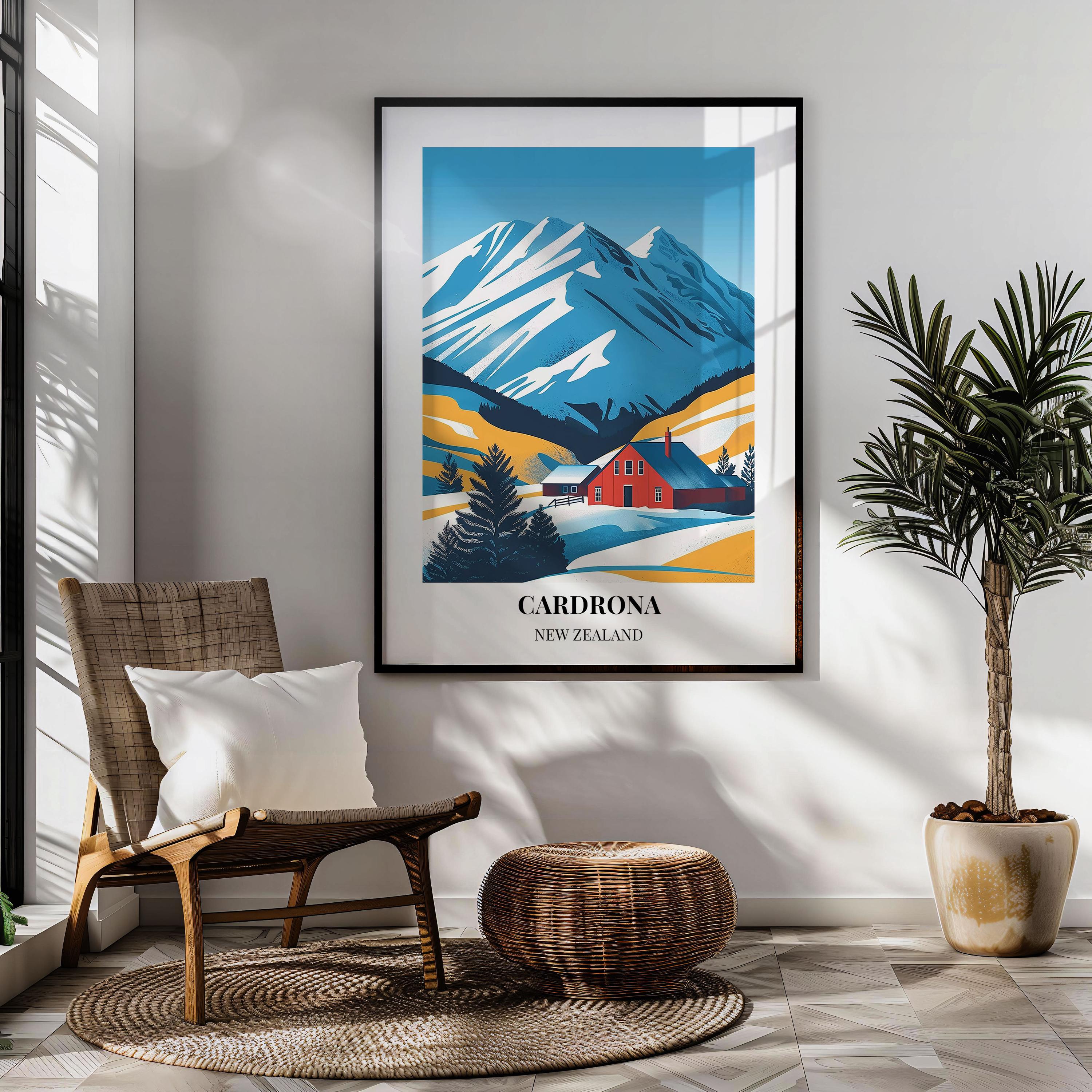 Cardrona New Zealand Travel Poster (framed Wall Art or Digital