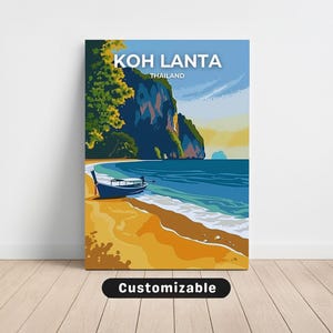 Koh Lanta, Thailand Travel Canvas , Koh Lanta, Thailand Travel poster , Custom Canvas , Poster Wall Art , Travel Art , Digital download