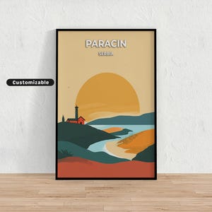 Paracin, Serbia Travel poster , Paracin, Serbia Travel poster , Custom poster , Poster Wall Art , Travel Art , Digital download