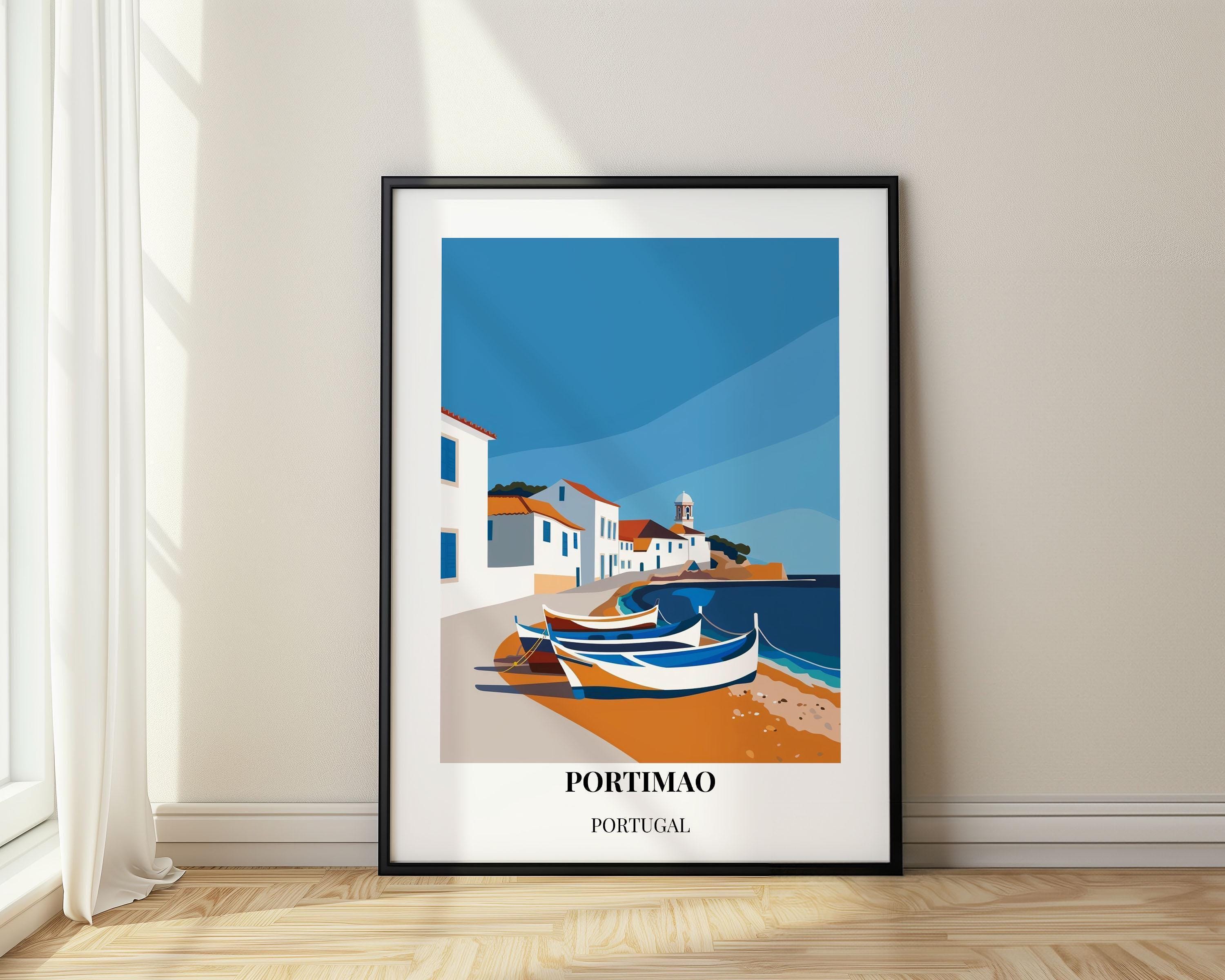 Travel Wall Art: Portimao Portugal Poster - Canvas, Framed