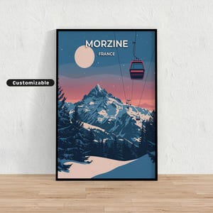 Morzine, France Travel poster , Morzine, France Travel poster , Custom poster , Poster Wall Art , Travel Art , Digital download
