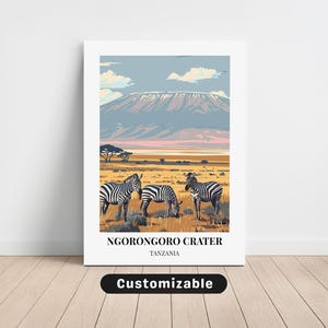 Ngorongoro Crater, Tanzania Travel Canvas , Ngorongoro Crater, Tanzania Travel poster , Custom Canvas , Poster Wall Art , Travel Art