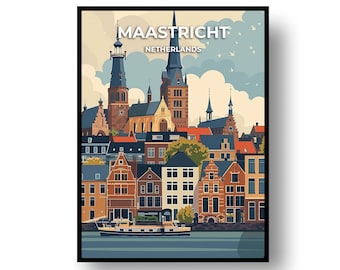 Póster de viaje de Maastricht (enmarcado o descarga digital)