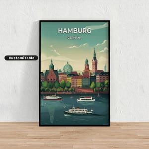 Hamburg, Germany Travel poster , Hamburg, Germany Travel poster , Custom poster , Poster Wall Art , Travel Art , Digital download