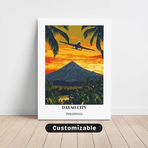 Davao City, Philippines Travel Canvas , Davao City, Philippines Travel poster , Custom Canvas, Poster Wall Art, Travel Art, Digital download