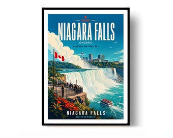 Niagara Falls Poster, Niagara Falls Print, Travel Poster, Canada Poster, Wall Decor