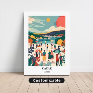 Čacak, Serbien Reiseleinwand, Čacak, Serbien Reiseplakat, Benutzerdefinierte Leinwand, Poster Wandkunst, Reisekunst, Digitaler Download