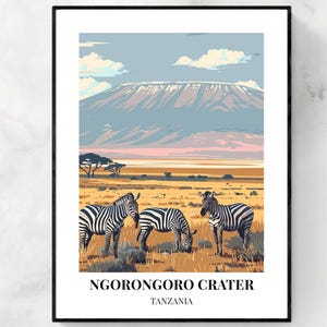 Ngorongoro Crater Tanzania Travel Wall Art Poster Print