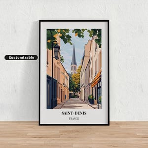 Saint-Denis, France Travel poster , Saint-Denis, France Travel poster , Custom poster , Poster Wall Art , Travel Art , Digital download